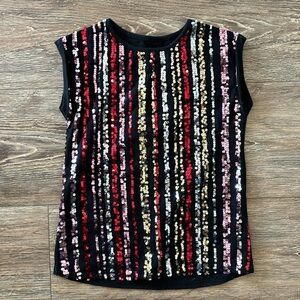 Black Sequin Tank Top Girls Size 10 Concert Festival Rocker Costume